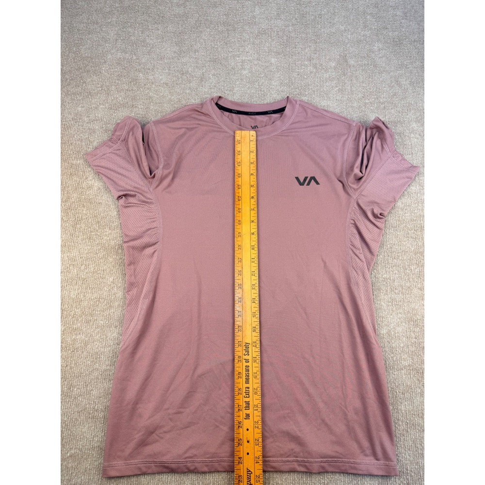 RVCA VA Sport Mens Small Training T-Shirt Mauve Pink Mesh Side Panels Athletic - Picture 6 of 9
